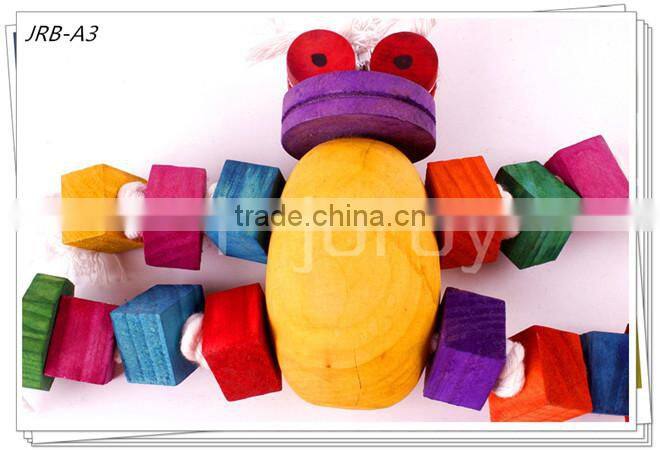 2015 colorful wooden robot little pet shop bird toy