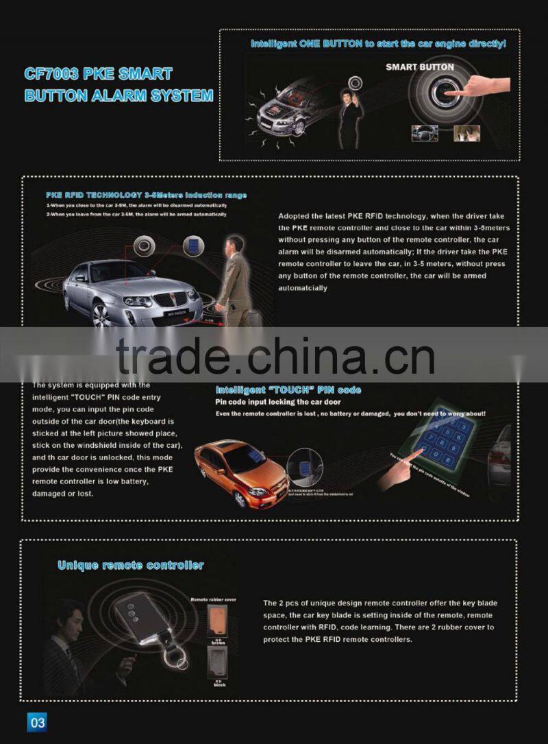 Fashion hot sell rfid passive keyless entry push button engine start system