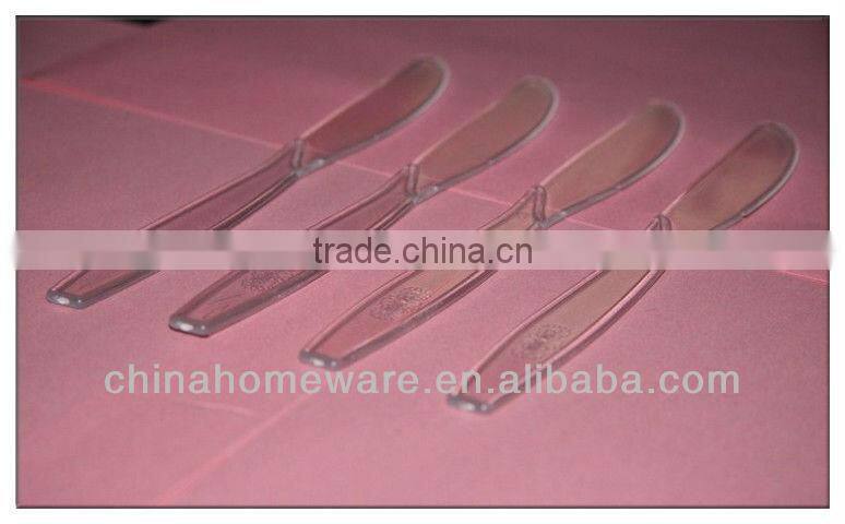 Clear plastic tableware western food knife