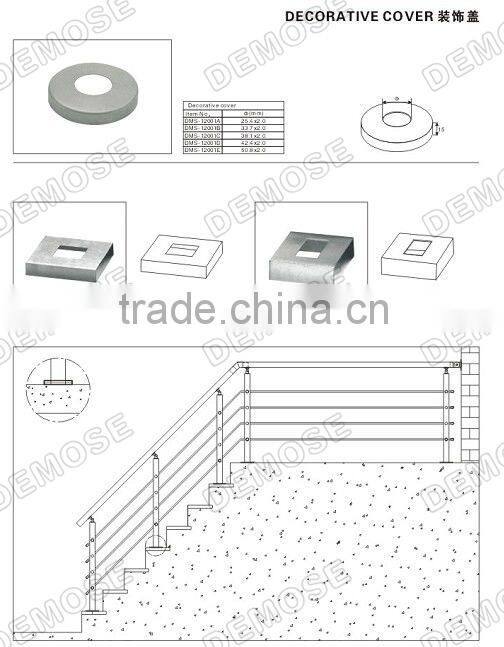 galvanized steel pipe cable railing for stairs