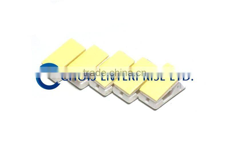 Ribbed Thumb-Grip White Pressure-Sensitive Plastic Clips with Adhesive Back 5735-3008