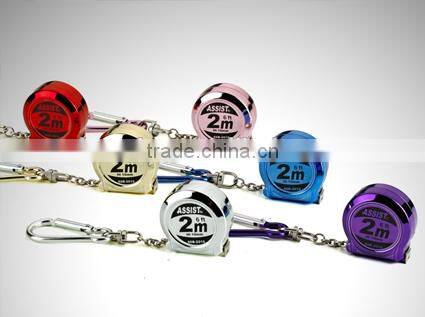 Assist 2m 6ft key chain pink measuring tape tape measure
