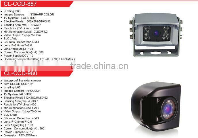 480 TV Lines Sony CCD Aviation Connector Backup Camera