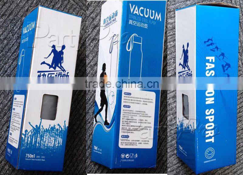 Partypro 2015 New Design Wholesale High Quality 750ml 550ml Stainless Steel Water Bottle Vacuum Cup