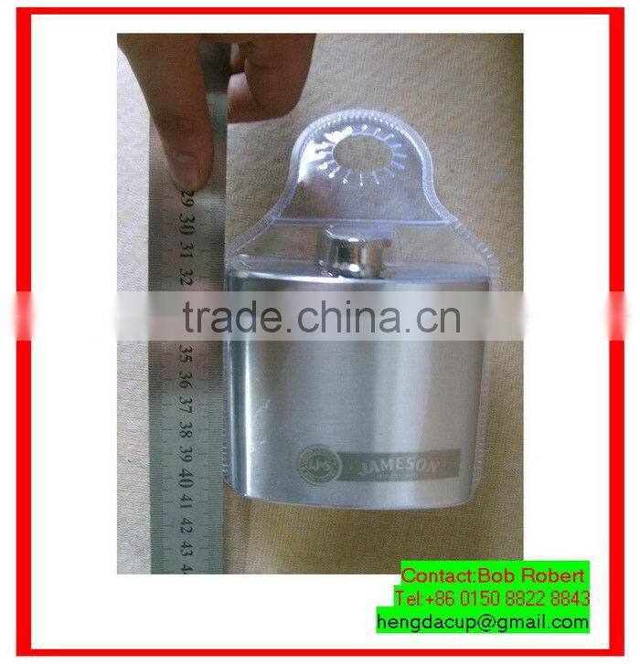 Discount promotional steel painting spider cheap hip flask