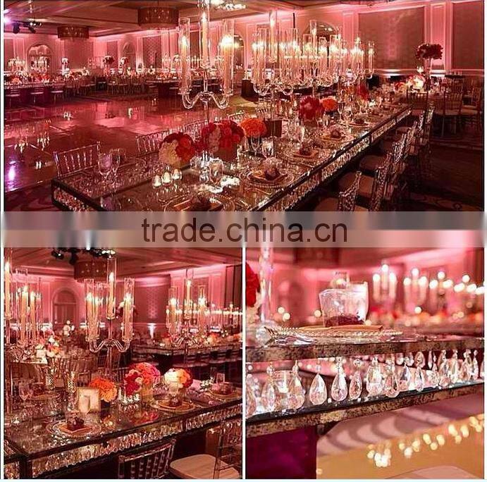 cheap glass wedding banquet table suqare dining table crystal table