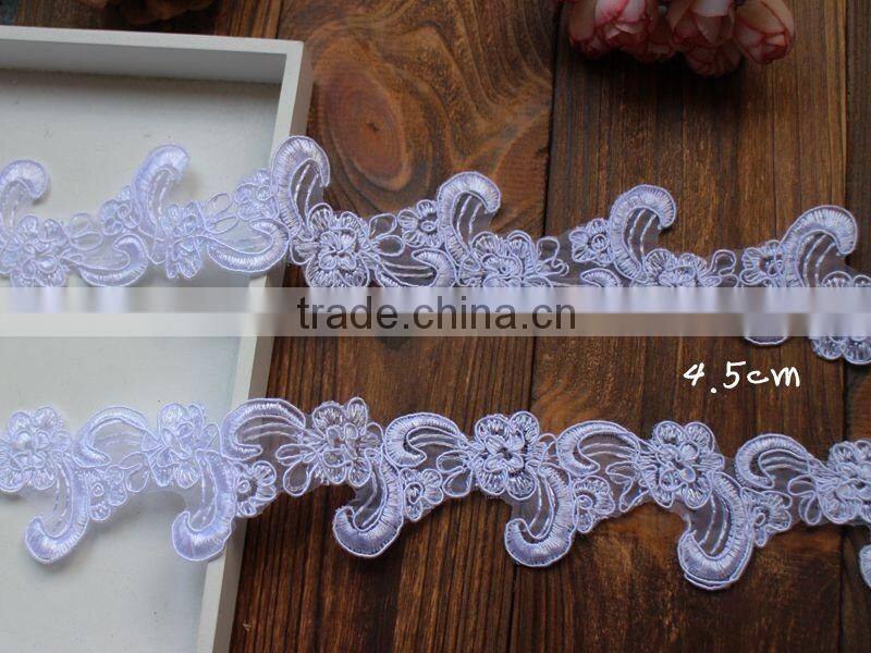 4.5cm European Off White Bridal Lace veil Trim For Dress Accessories