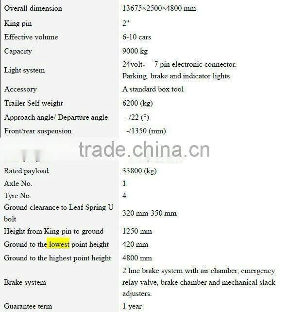 Double axles 6-32units frame structure car truck trailer for vehicle carrier