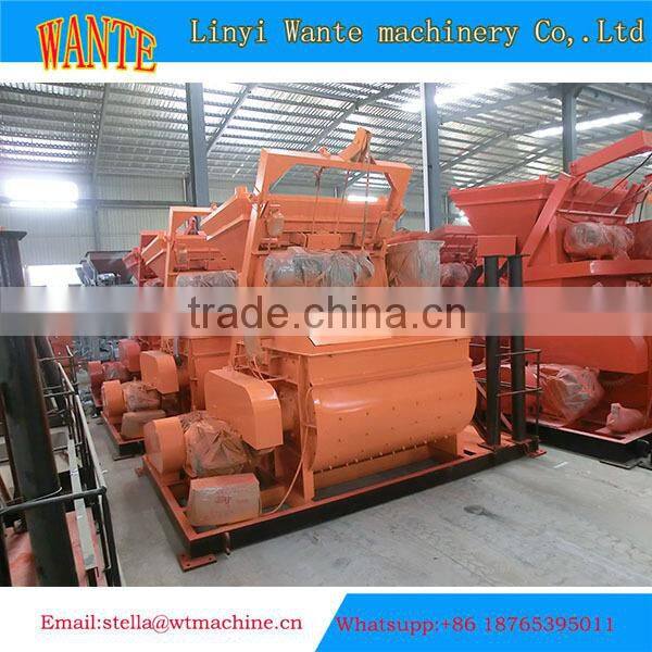 Trade assurance JS500 industrial cement mixer/ Twin Shaft Concrete Mixer for block making machine