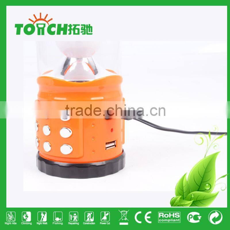 Ball Bulb ABS Plastic Lantern Light Fashion New Design Orange Camping Lamp with Inner Battery and Charger