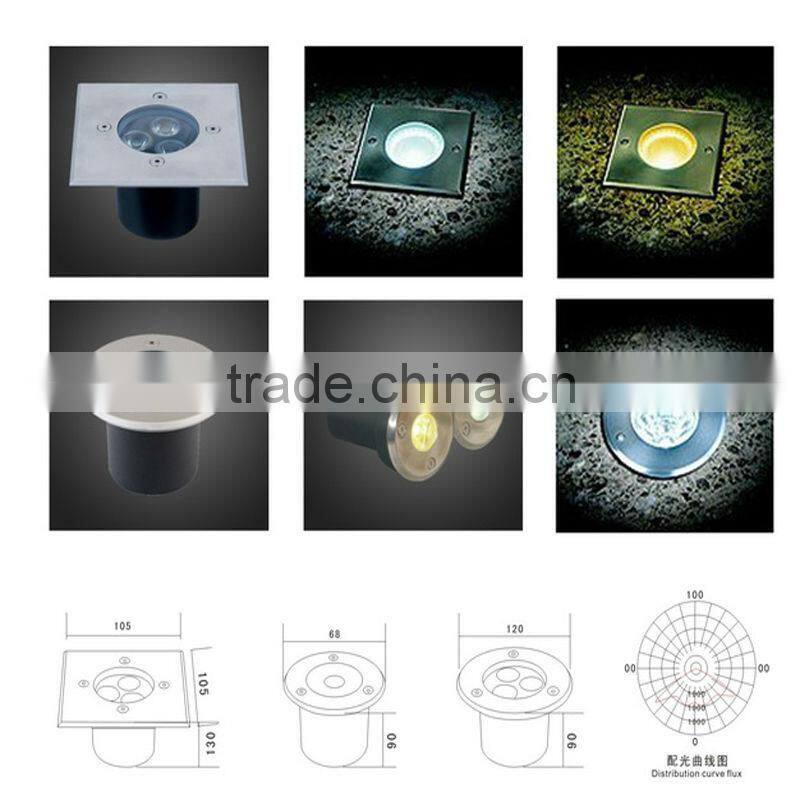 IP67 waterproof outdoor led underground light 3W