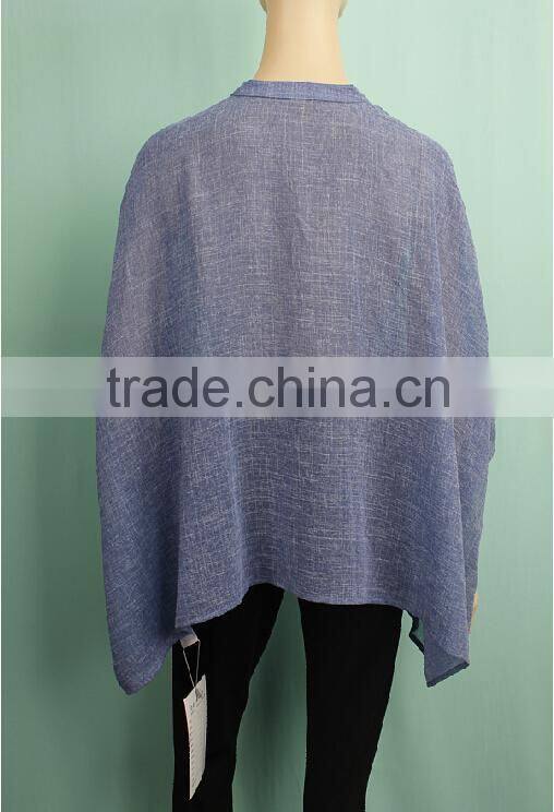 2016 autumn causal wear 3/4 sleeve ladies model simple blouse MT151032901