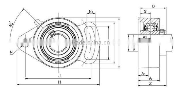 UCFA205 adjustable flange mounted untis pillow block bearings