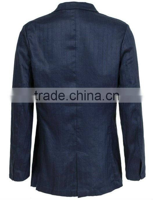 High Quality 100% Linen Man's Back Vent Slim Semi-Formal Suits