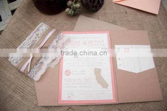 Handmade burlap wedding invitations 2015
