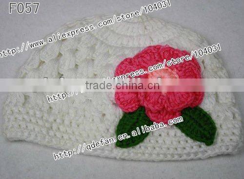 Wholesale 100% cotton fashion crochet beanie flower hat,cool hats girls ,girls knit hats