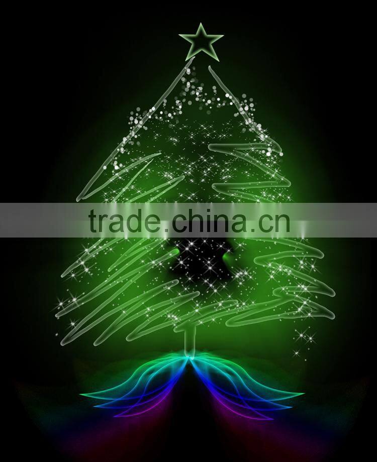 HOT 2015 Lastest Lighted Christmas Tree Led Canvas Wall Art Prints
