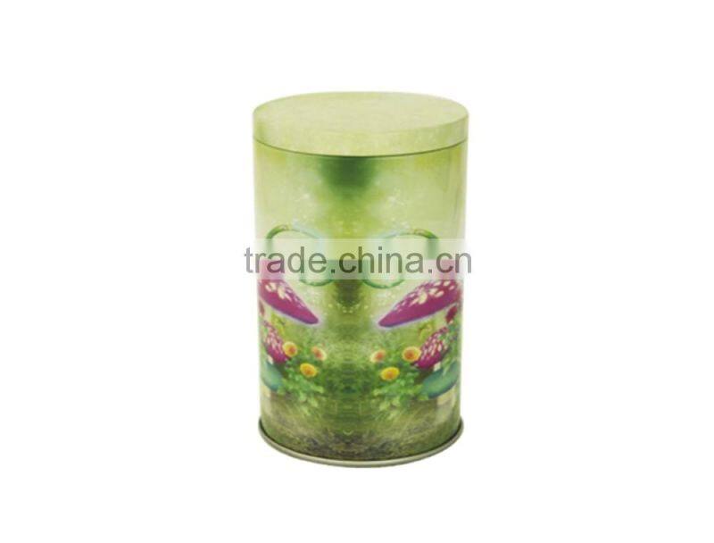 Round double lids tea tin box