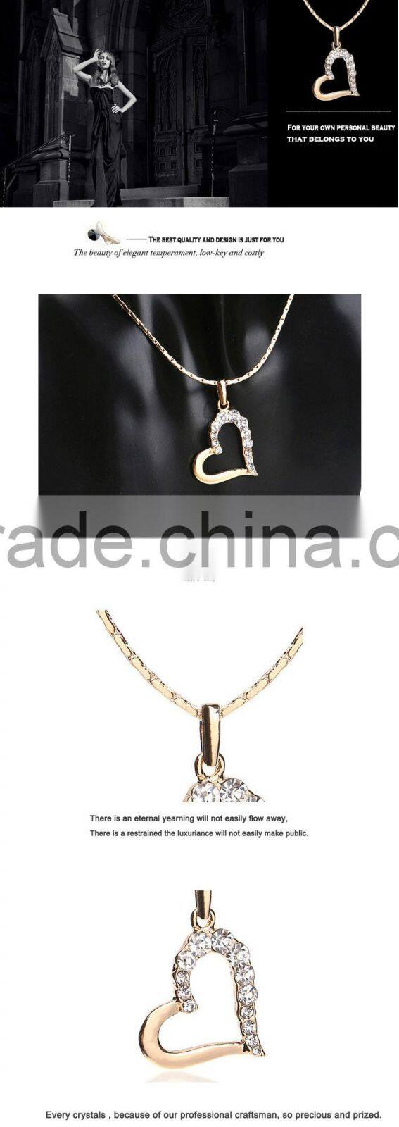 18k fashion gold heart jewellery designs statement necklace 2015