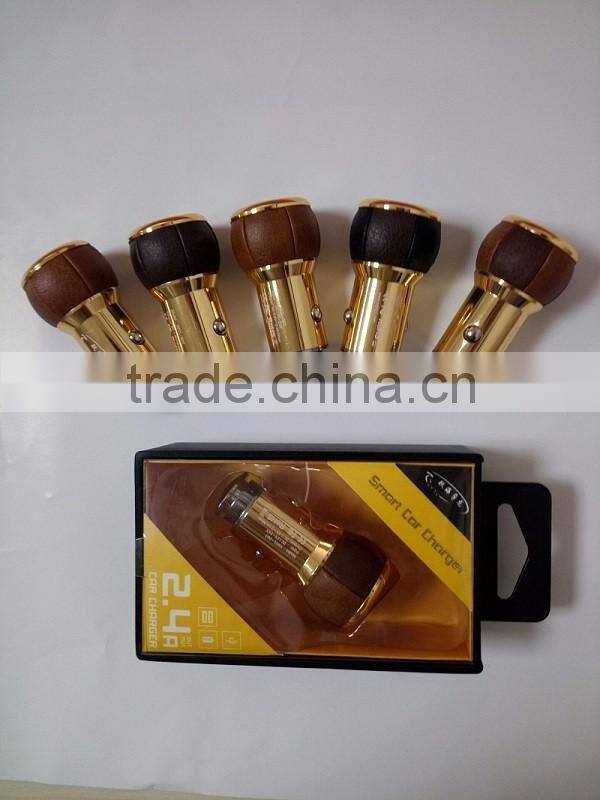 2016 new items leather usb car charger 12v 2a output usb car charger for xiaomi