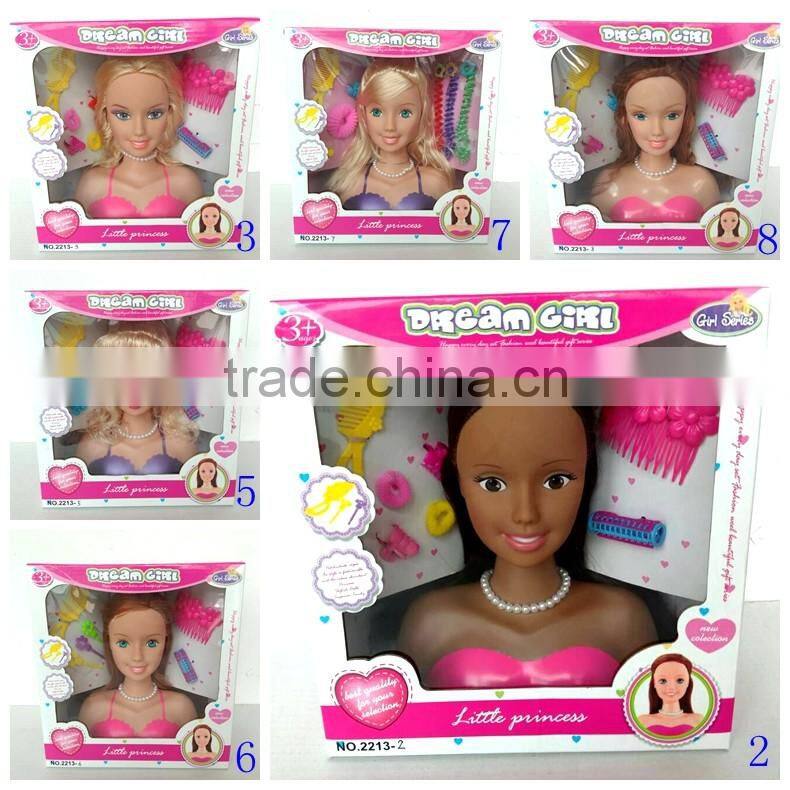 Christmas gift blonde beauty hair style doll head