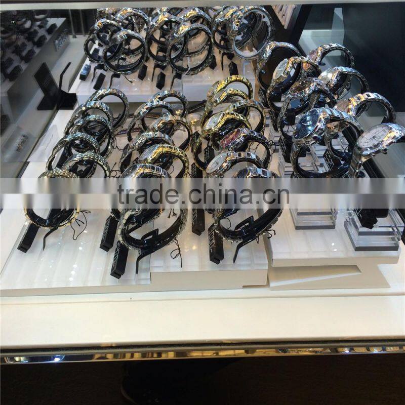 luxury countertop custom wholesale watch holder/acrylic watch display/watch display stand with silk print