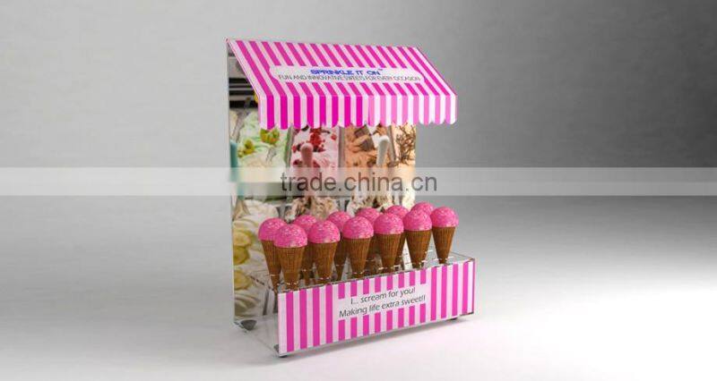 10 holes clear acrylic ice cream cone display case,ice cream cone holder,ice cream cone display stand