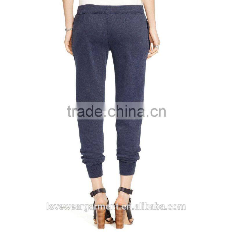 Navy plain with side pockets women sweat pants