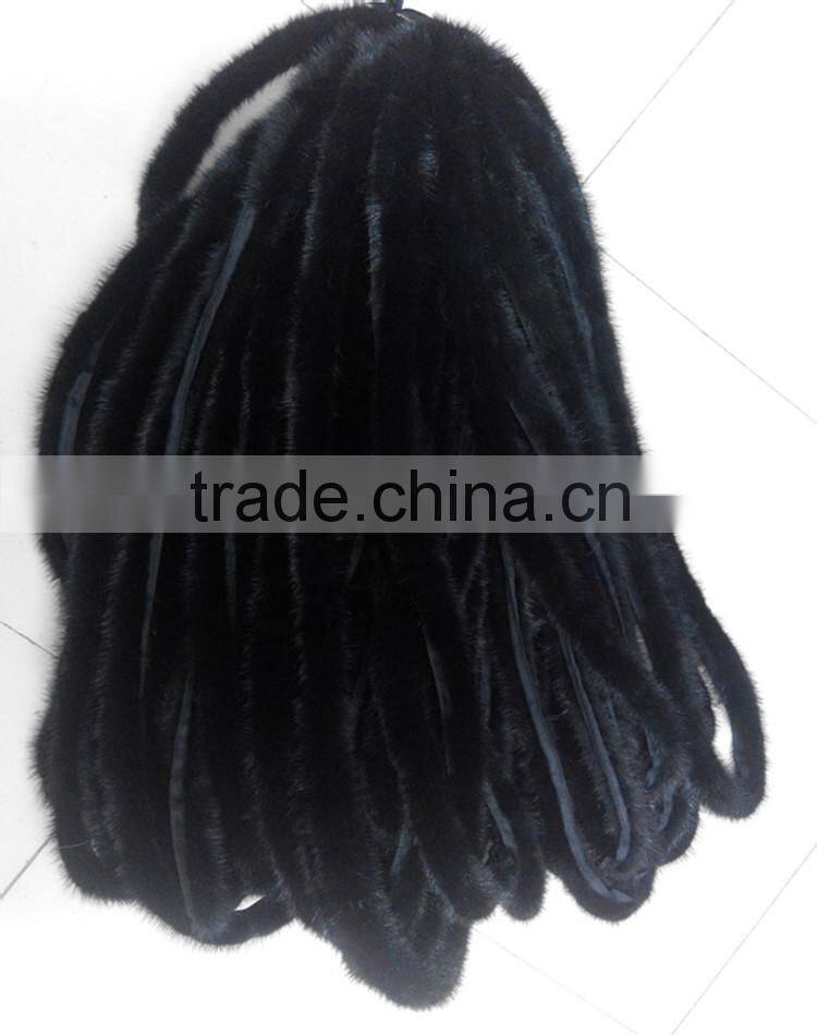 China Wholesale Dye Mink Fur Strip / Fur Collar / Real White Mink Fur Trimming