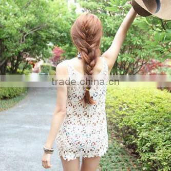 2016 crochet hollow knitting handmade bikini cover top blouse dress