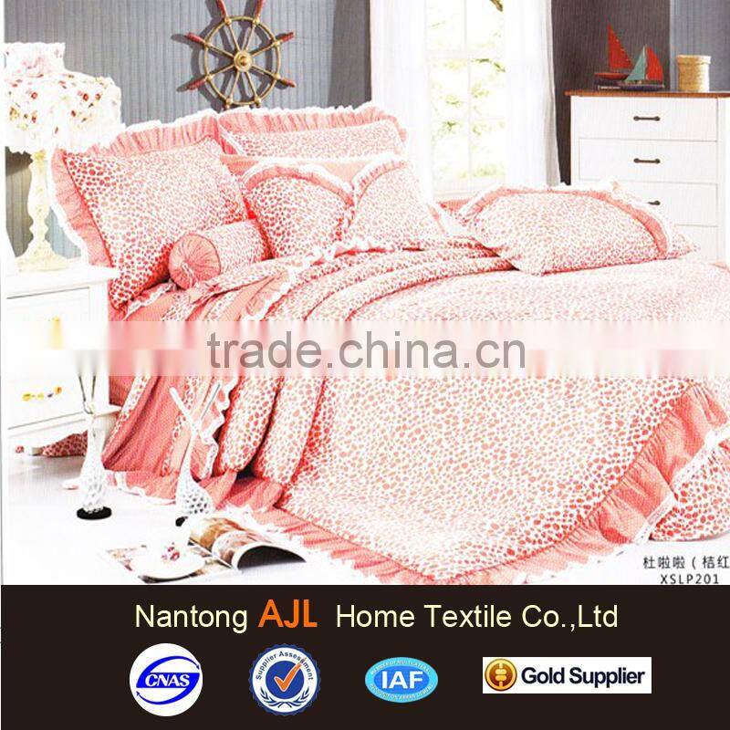 2015 100% cotton new products Korea queen size bedding 4pcs
