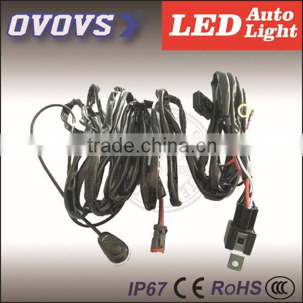 Automotive parts LED Work Light Bar wire harness with remote control turn on/off swith
