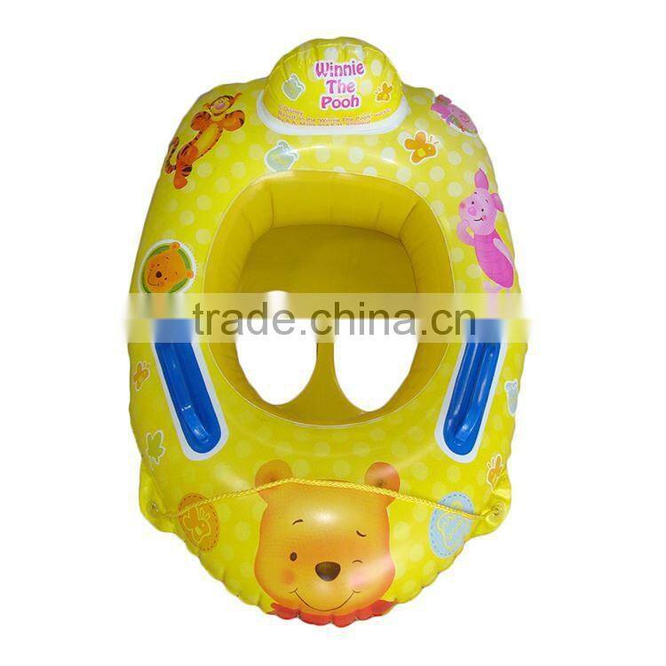 blue and pink sun shade inflatable baby swim seat float boat with canopy