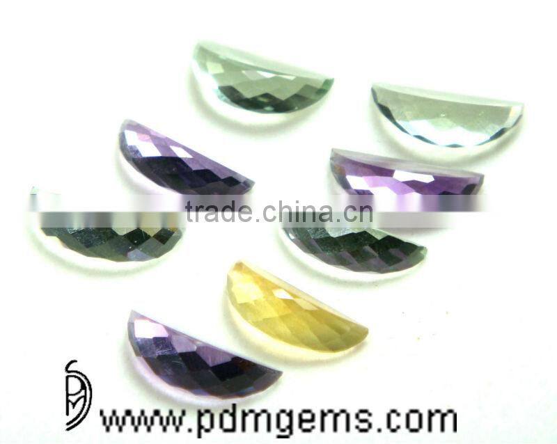 Multi Gemstones Watermelon Slice Cut Faceted Lot For Gold Bands From Manufacturer