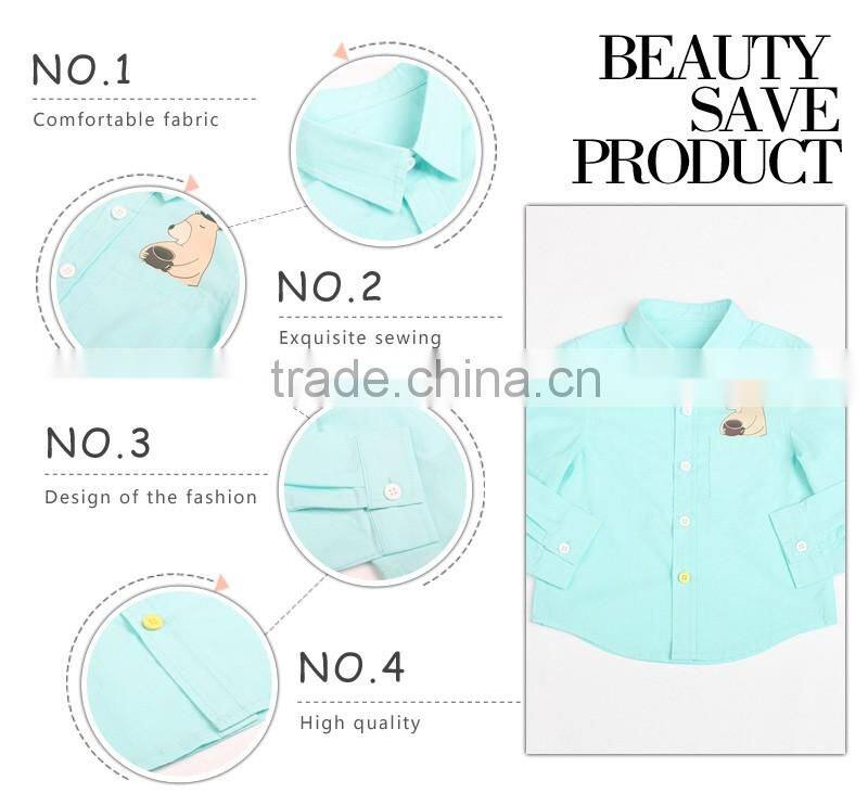 pocket cartoon printing fancy kids sublimation shirt