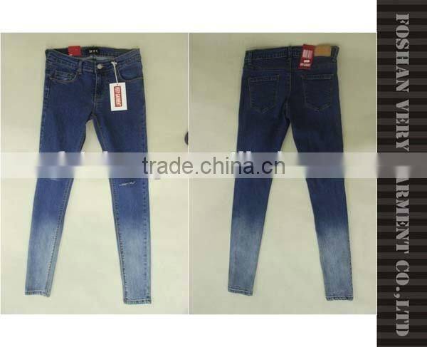 silm fit pencial ladies jeans top design with gradual change