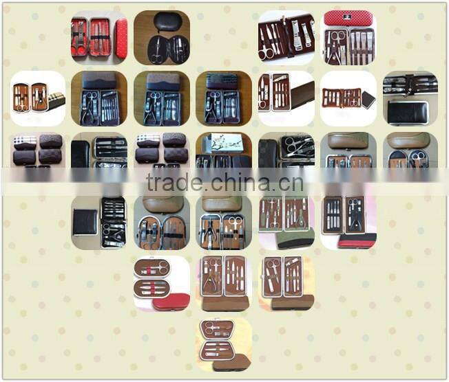 MRT-040 9pcs PU bag with carbon steel german manicure sets