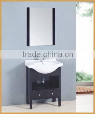 Modern classic mirrored ceramic basin MDF free standing bathroom cabinet RA043