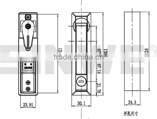 bright zinc die-casting distribution cabinet safe lock for cabinet