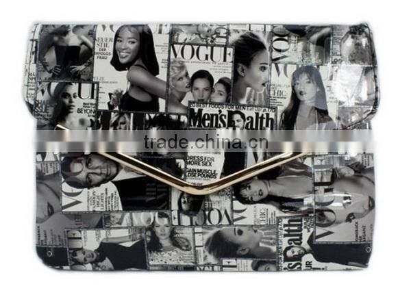 2014 newest trendy magazine clutch bag envelope evening bag