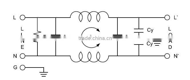 Single-phase EMI filter