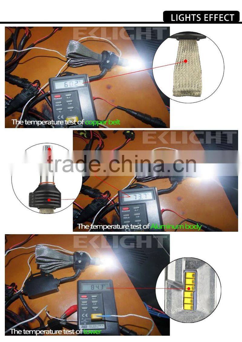 Smart System Copper Belt Canbus Conversion Car H1 H7 H11 9005 9007 H13 fanless LED Headlight Kit Bulb H4