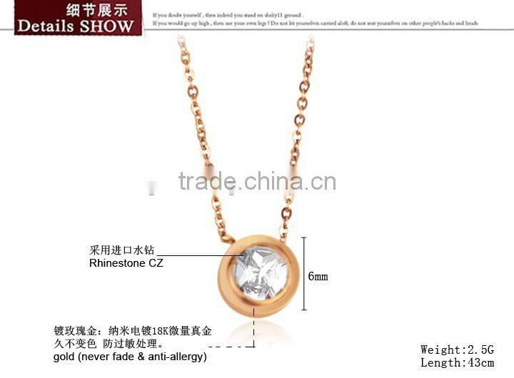 KSTONE Fashion Jewelry Rose Gold Round Shaped CZ Diamond Crystal Stud Earrings