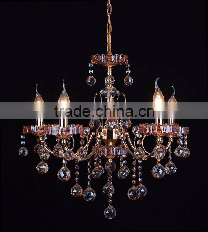 WD1822-3/5/8/8+4 Global Export Luxury Champagne Gold Iron K9 Crystal chandelier