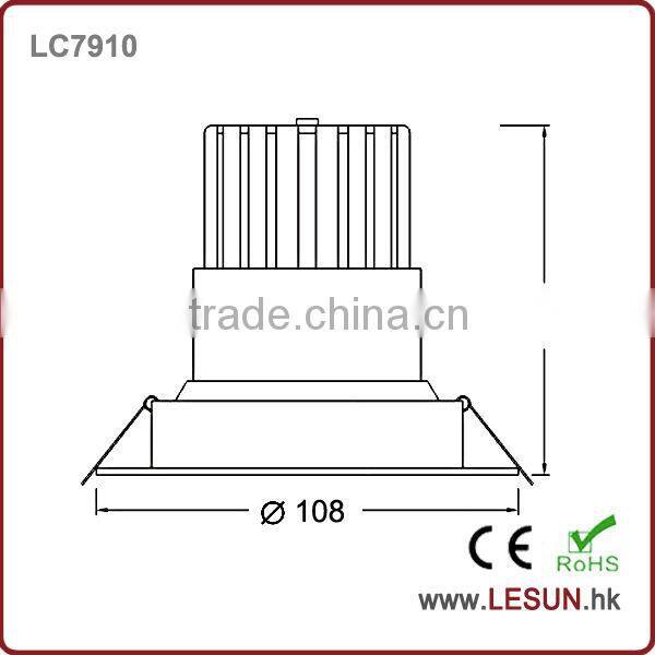 LC7918 cut hole 125mm adjustable recessed 15W cob led ceiling light