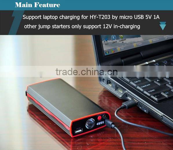 12V Portable Car Jump Starter with Power Bank with Internal Usb Phone Charge Cable