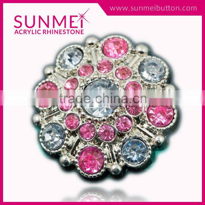 Orange and Black Rhinestone Flower Embellishments Buttons