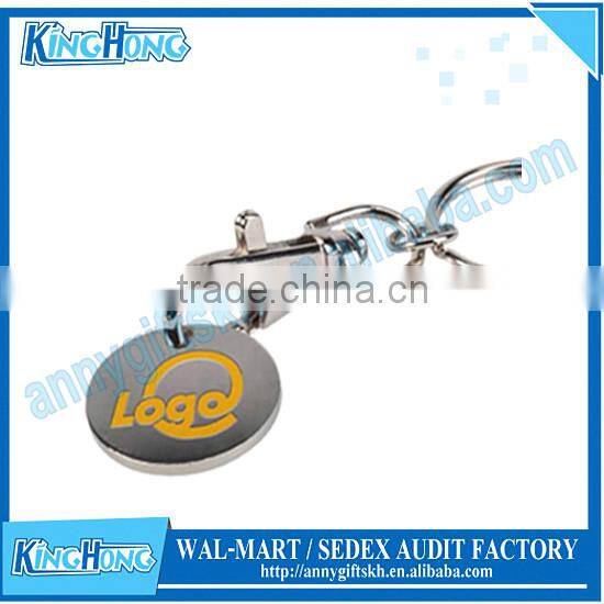 Nickel plated cheap coin holder keychain