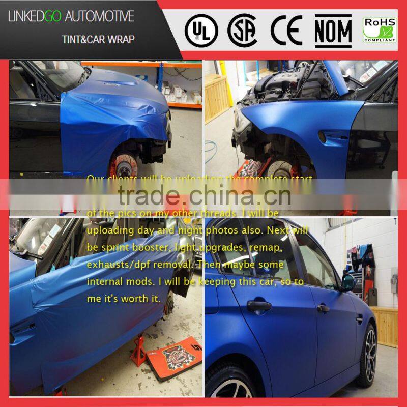 Professional Blue 1.52*30M Matte Vinyl Car Wrap Promotional Colour Change Car Wrapping film