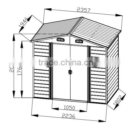 HW-0608 WOOD HORIZONTAL PANEL Apex steel storage shed